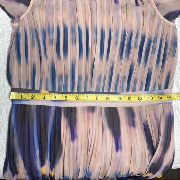 Catherine Malandrino Pleated Watercolor Print Dress – Size 8 - Picture 3 of 11